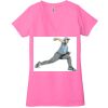 Ladies' Jersey Short-Sleeve Deep V-Neck T-Shirt Thumbnail