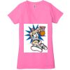 Ladies' Jersey Short-Sleeve Deep V-Neck T-Shirt Thumbnail