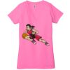 Ladies' Jersey Short-Sleeve Deep V-Neck T-Shirt Thumbnail