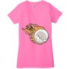Ladies' Jersey Short-Sleeve Deep V-Neck T-Shirt Thumbnail