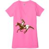 Ladies' Jersey Short-Sleeve Deep V-Neck T-Shirt Thumbnail