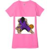 Ladies' Jersey Short-Sleeve Deep V-Neck T-Shirt Thumbnail