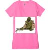 Ladies' Jersey Short-Sleeve Deep V-Neck T-Shirt Thumbnail