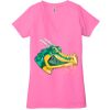 Ladies' Jersey Short-Sleeve Deep V-Neck T-Shirt Thumbnail