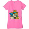 Ladies' Jersey Short-Sleeve Deep V-Neck T-Shirt Thumbnail
