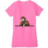 Ladies' Jersey Short-Sleeve Deep V-Neck T-Shirt Thumbnail