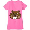 Ladies' Jersey Short-Sleeve Deep V-Neck T-Shirt Thumbnail