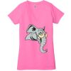 Ladies' Jersey Short-Sleeve Deep V-Neck T-Shirt Thumbnail