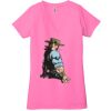 Ladies' Jersey Short-Sleeve Deep V-Neck T-Shirt Thumbnail