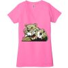 Ladies' Jersey Short-Sleeve Deep V-Neck T-Shirt Thumbnail