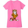 Ladies' Jersey Short-Sleeve Deep V-Neck T-Shirt Thumbnail