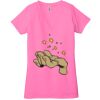 Ladies' Jersey Short-Sleeve Deep V-Neck T-Shirt Thumbnail
