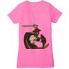 Ladies' Jersey Short-Sleeve Deep V-Neck T-Shirt Thumbnail