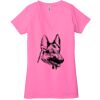 Ladies' Jersey Short-Sleeve Deep V-Neck T-Shirt Thumbnail