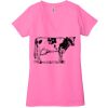 Ladies' Jersey Short-Sleeve Deep V-Neck T-Shirt Thumbnail