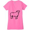 Ladies' Jersey Short-Sleeve Deep V-Neck T-Shirt Thumbnail