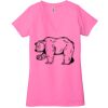 Ladies' Jersey Short-Sleeve Deep V-Neck T-Shirt Thumbnail