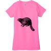 Ladies' Jersey Short-Sleeve Deep V-Neck T-Shirt Thumbnail