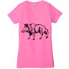 Ladies' Jersey Short-Sleeve Deep V-Neck T-Shirt Thumbnail