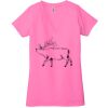 Ladies' Jersey Short-Sleeve Deep V-Neck T-Shirt Thumbnail
