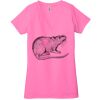 Ladies' Jersey Short-Sleeve Deep V-Neck T-Shirt Thumbnail