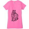 Ladies' Jersey Short-Sleeve Deep V-Neck T-Shirt Thumbnail
