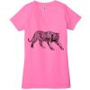 Ladies' Jersey Short-Sleeve Deep V-Neck T-Shirt Thumbnail
