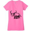 Ladies' Jersey Short-Sleeve Deep V-Neck T-Shirt Thumbnail