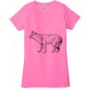 Ladies' Jersey Short-Sleeve Deep V-Neck T-Shirt Thumbnail