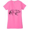 Ladies' Jersey Short-Sleeve Deep V-Neck T-Shirt Thumbnail