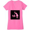 Ladies' Jersey Short-Sleeve Deep V-Neck T-Shirt Thumbnail