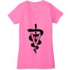 Ladies' Jersey Short-Sleeve Deep V-Neck T-Shirt Thumbnail