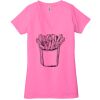 Ladies' Jersey Short-Sleeve Deep V-Neck T-Shirt Thumbnail