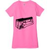 Ladies' Jersey Short-Sleeve Deep V-Neck T-Shirt Thumbnail