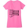 Ladies' Jersey Short-Sleeve Deep V-Neck T-Shirt Thumbnail