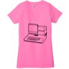 Ladies' Jersey Short-Sleeve Deep V-Neck T-Shirt Thumbnail