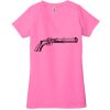Ladies' Jersey Short-Sleeve Deep V-Neck T-Shirt Thumbnail