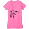 Ladies' Jersey Short-Sleeve Deep V-Neck T-Shirt Thumbnail