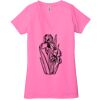Ladies' Jersey Short-Sleeve Deep V-Neck T-Shirt Thumbnail