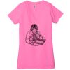 Ladies' Jersey Short-Sleeve Deep V-Neck T-Shirt Thumbnail