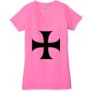 Ladies' Jersey Short-Sleeve Deep V-Neck T-Shirt Thumbnail