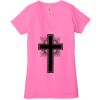 Ladies' Jersey Short-Sleeve Deep V-Neck T-Shirt Thumbnail