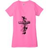 Ladies' Jersey Short-Sleeve Deep V-Neck T-Shirt Thumbnail