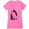 Ladies' Jersey Short-Sleeve Deep V-Neck T-Shirt Thumbnail