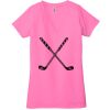 Ladies' Jersey Short-Sleeve Deep V-Neck T-Shirt Thumbnail