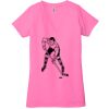 Ladies' Jersey Short-Sleeve Deep V-Neck T-Shirt Thumbnail