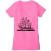 Ladies' Jersey Short-Sleeve Deep V-Neck T-Shirt Thumbnail