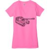 Ladies' Jersey Short-Sleeve Deep V-Neck T-Shirt Thumbnail