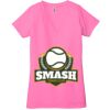 Ladies' Jersey Short-Sleeve Deep V-Neck T-Shirt Thumbnail
