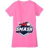 Ladies' Jersey Short-Sleeve Deep V-Neck T-Shirt Thumbnail